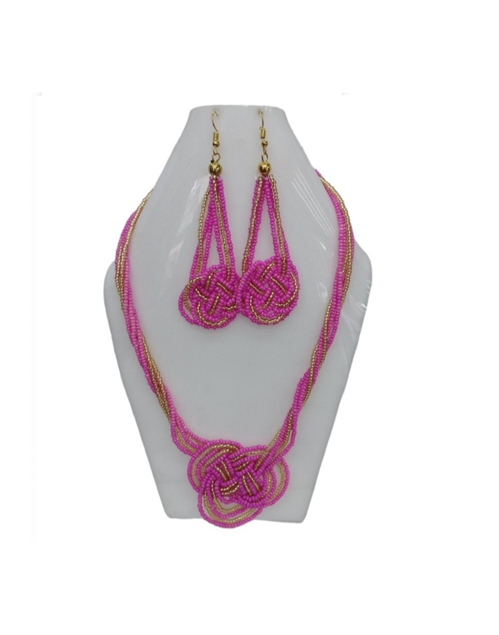 Collar anudado fucsia
