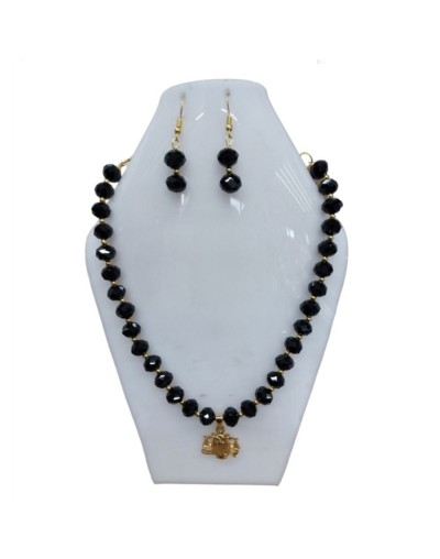 Collar negro en murano y dije de buho