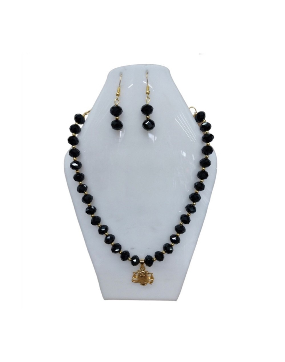 Collar negro en murano y dije de buho