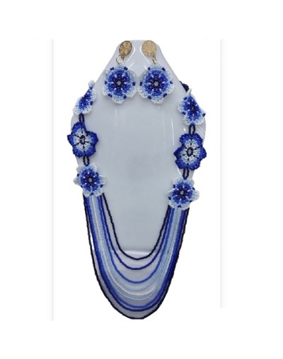 Collar flor azul