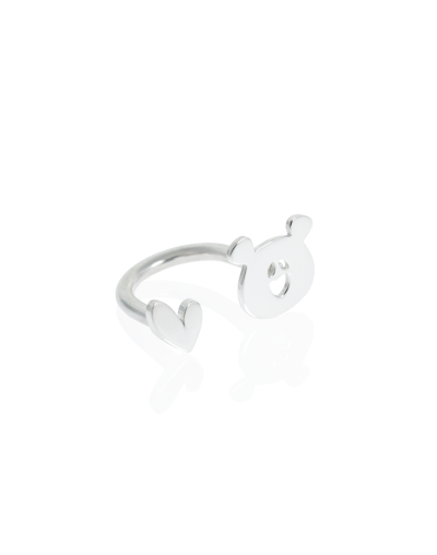Anillo abierto Corazón-Oso