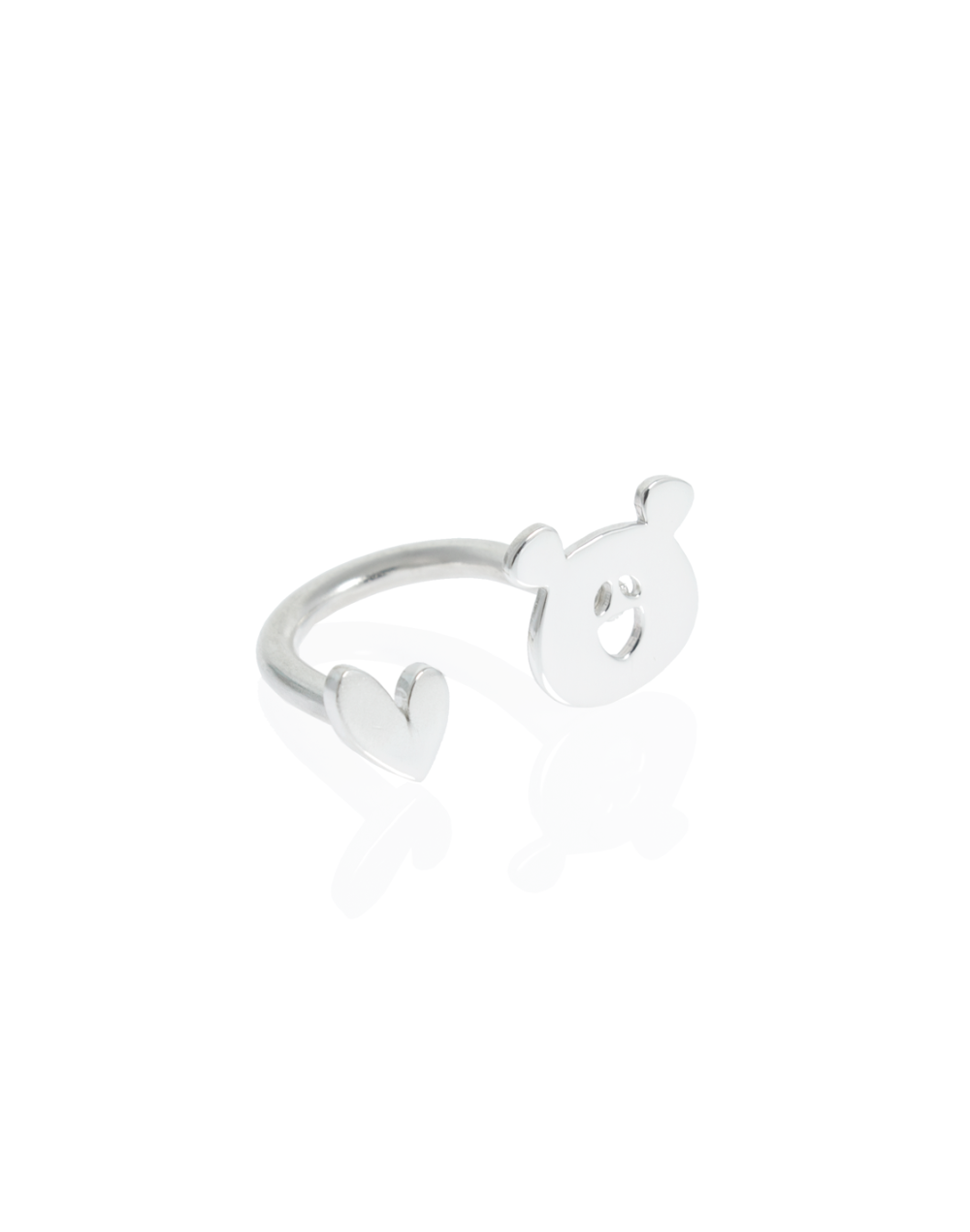 Anillo abierto Corazón-Oso
