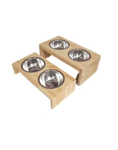 Comedores para perros y gatos elaborados en madera