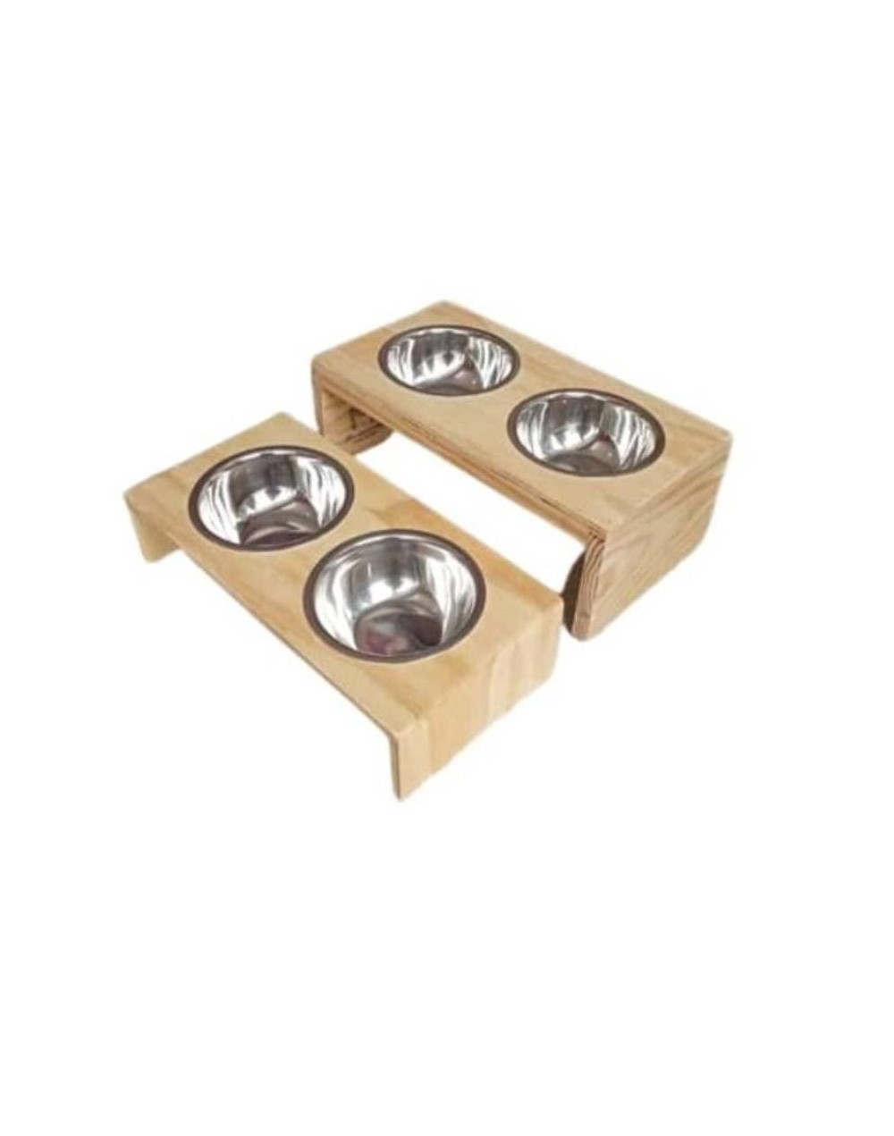 Comedores para perros y gatos elaborados en madera