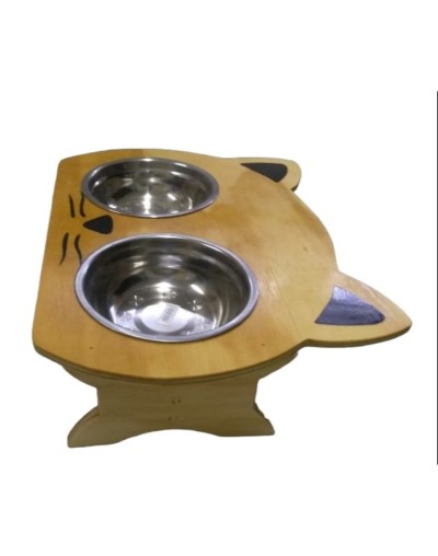 Comedores para gatos elaborados en madera