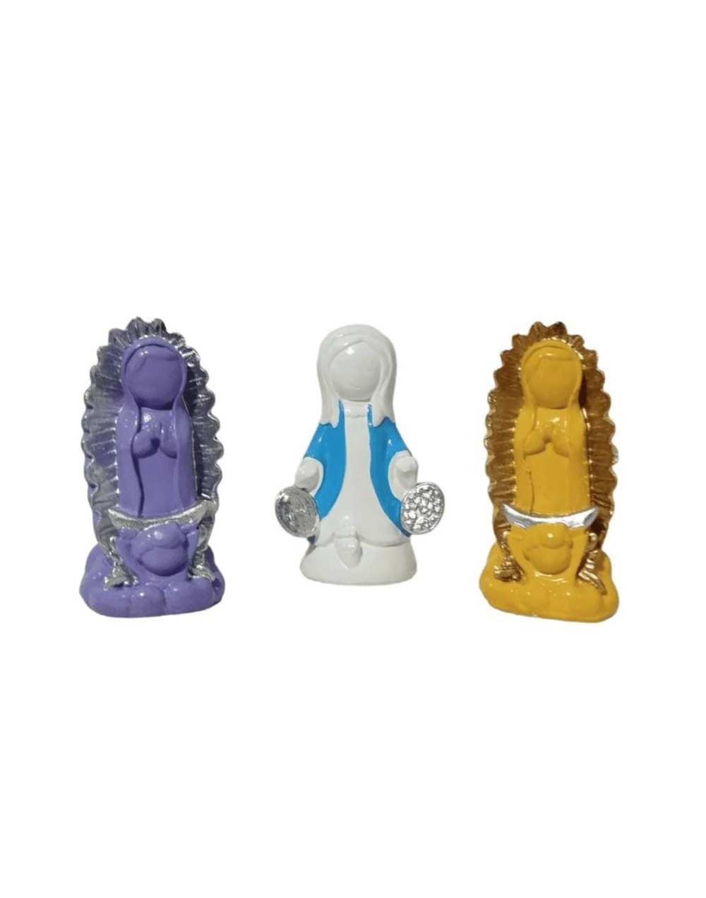Figuras religiosas de 9 cm en yeso pintadas a mano