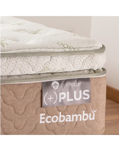 Combo base  colchón pillow bambú doble