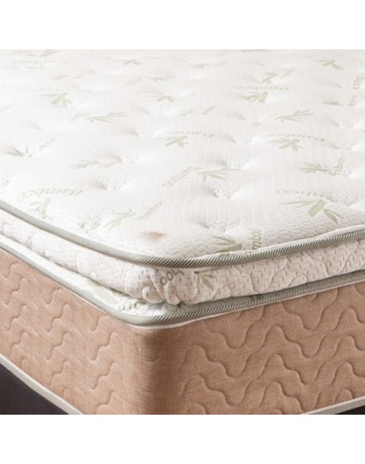 Combo base  colchón pillow bambú doble