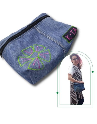 Bolso en jean bordado