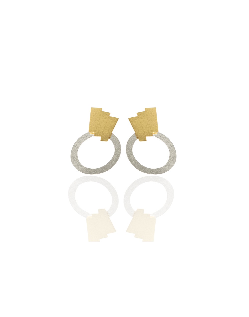 Aretes circulo escala oro y plata