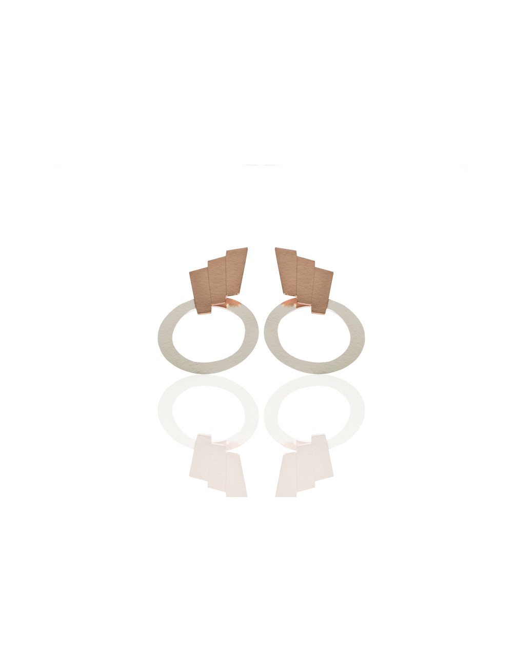 Aretes Círculo Escala oro rosa