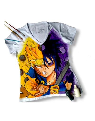 Camiseta naruto pintada a mano