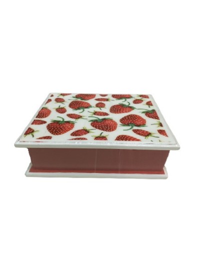 Servilletero de fresas rojas
