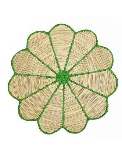 Individuales tejidos en forma de flor (set de 4) hechos a mano, curados, lujosos.