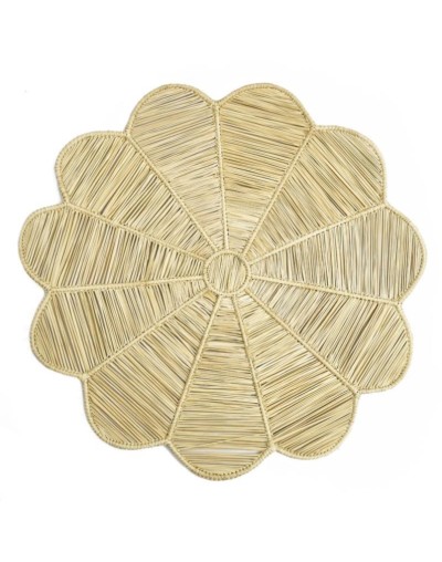 Individuales tejidos en forma de flor (set de 4) hechos a mano, curados, lujosos.