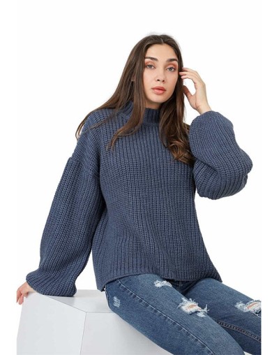 Saco punto ingles grueso cuello alto emc601
