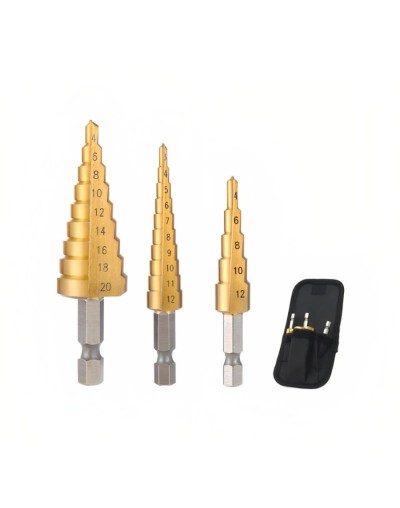Juego de brocas escalonadas hss de vastago hexagonal