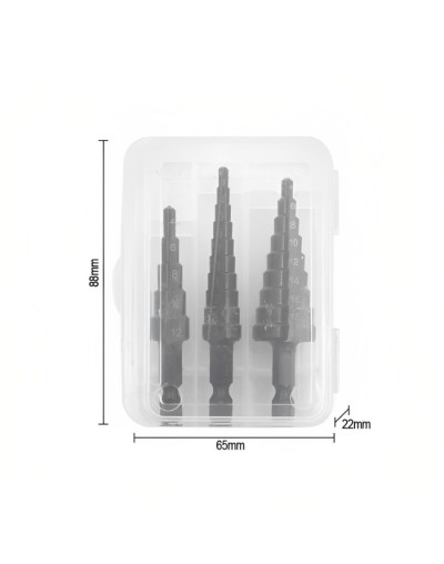 Juego de brocas escalonadas hss de vastago hexagonal