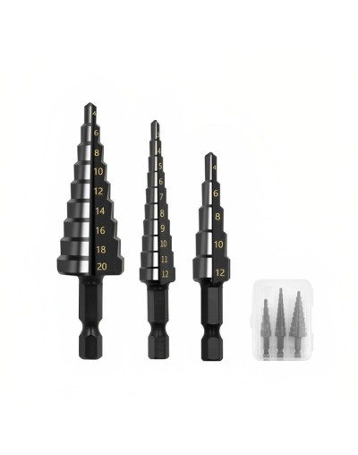 Juego de brocas escalonadas hss de vastago hexagonal