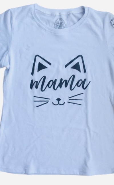 Camiseta, Mamá Cat Blanco