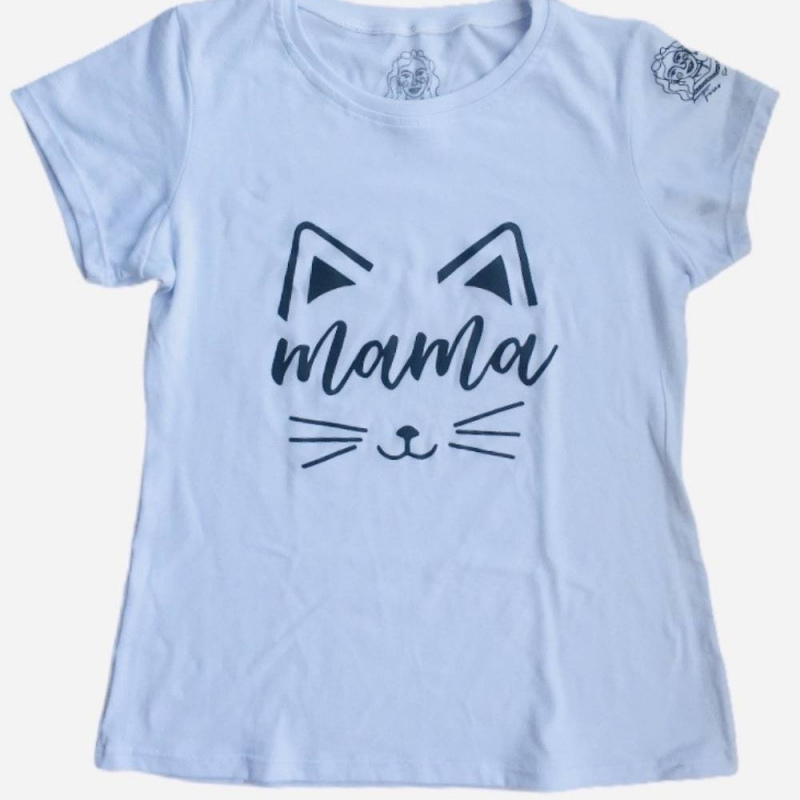 Camiseta Mamá Cat Blanco