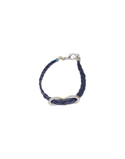Pulsera en crin de caballo con dijes en acero