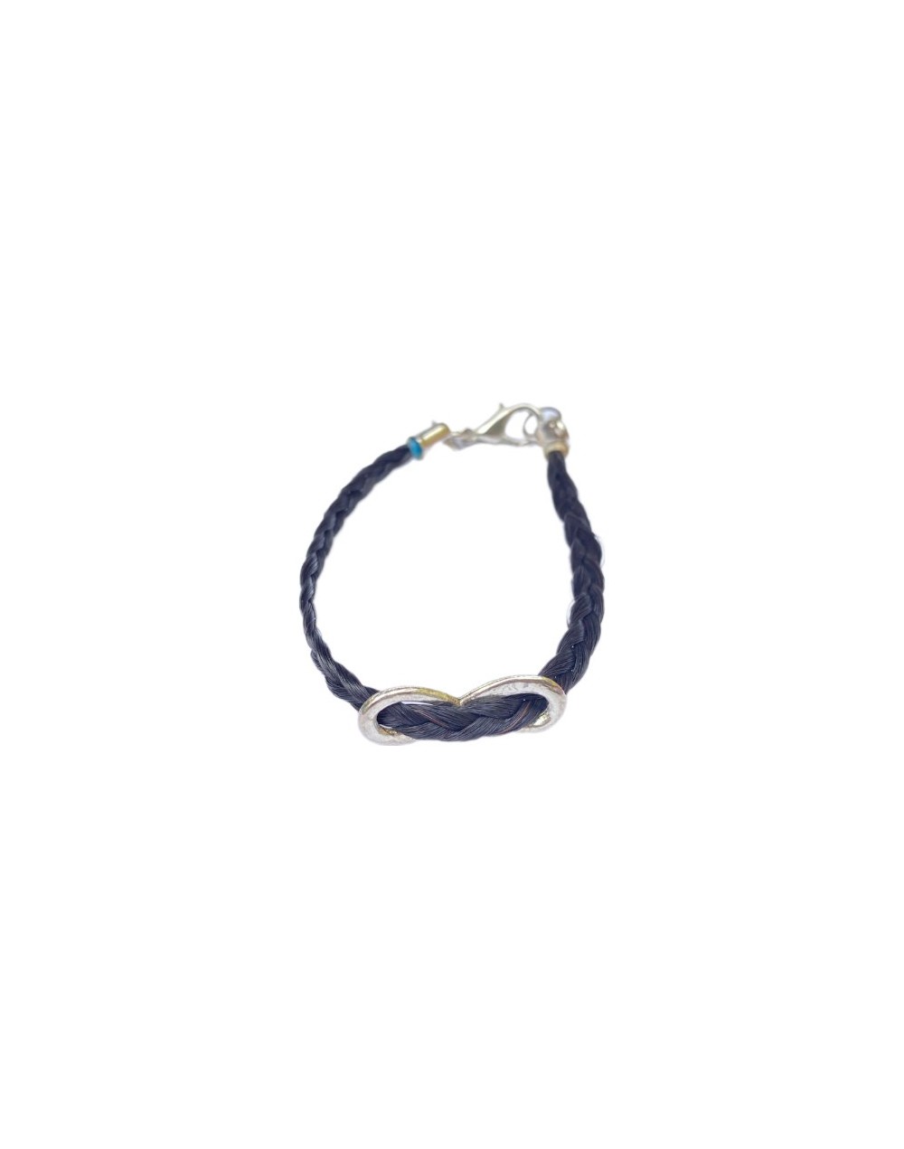 Pulsera en crin de caballo con dijes en acero