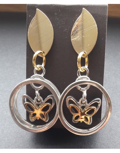 Aretes mariposas dobles