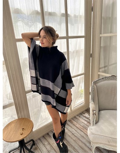 Ruana jacquard cuello caido 