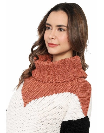 Saco intarsia 3 colores tube multicolor