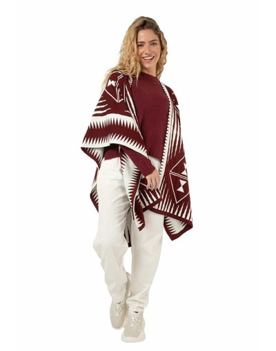 Ruana larga etnica 2 colores doble faz oma566