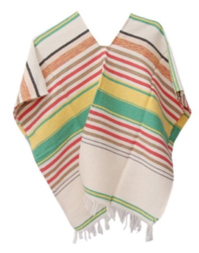 Poncho artesanal colores variados