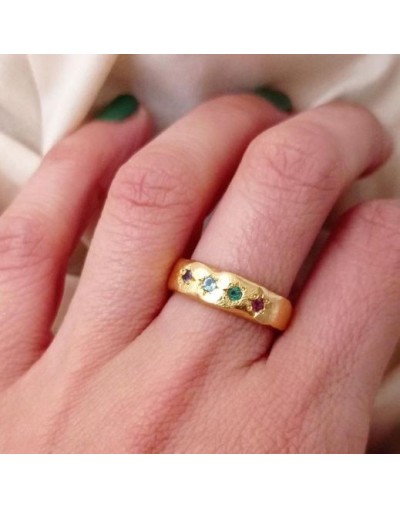 Anillo arcoíris de oro