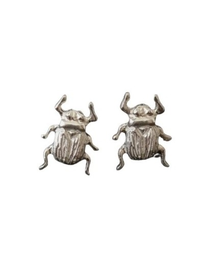 Aretes escarabajo de plata