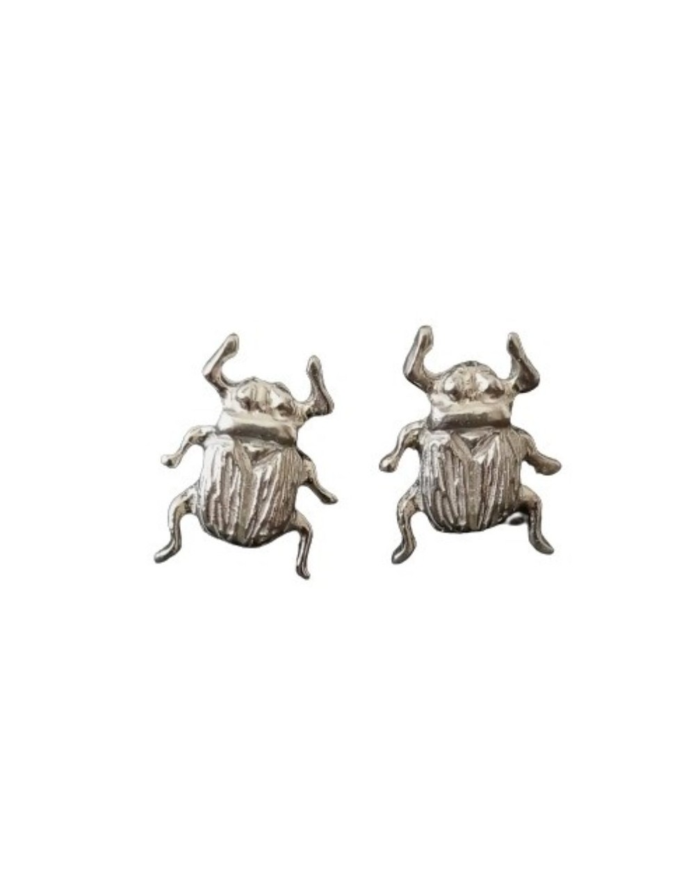Aretes escarabajo de plata