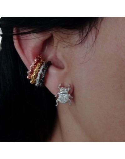 Aretes escarabajo de plata
