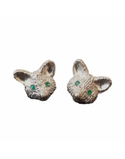 Aretes zorrito de plata