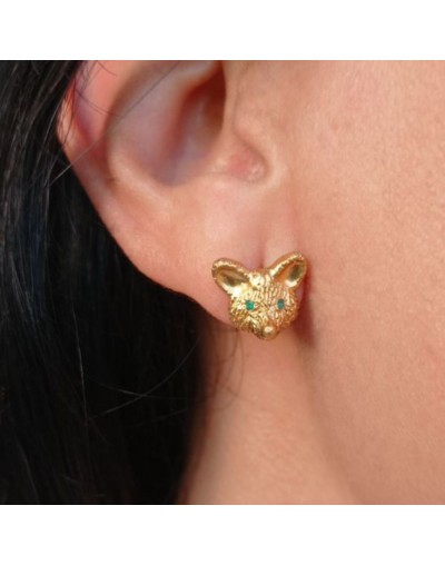 Aretes zorrito de plata