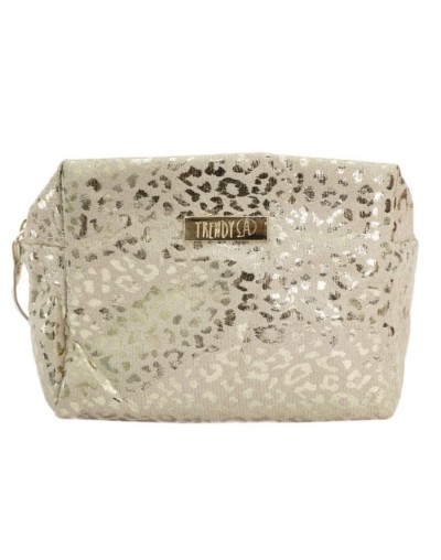 Cosmetiquera Dorada Animal Print Trendy