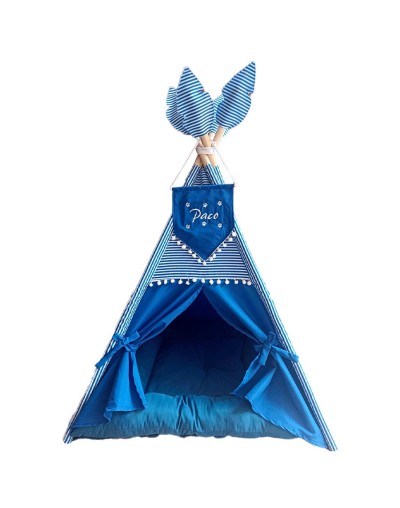 Tipi para mascotas azul - 60x60 cm