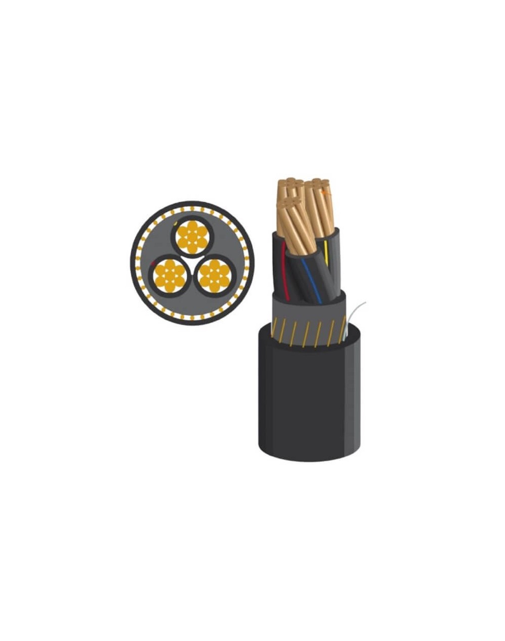Cable Antifraude Trifasico 3X8+8 AWG