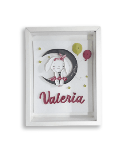Cuadro infantil personalizado para niña la coneja de valeria