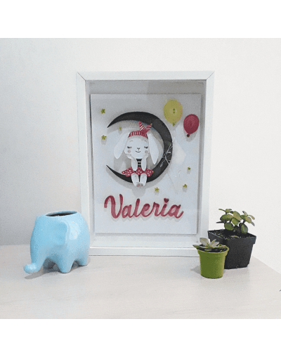 Cuadro infantil personalizado para niña la coneja de valeria