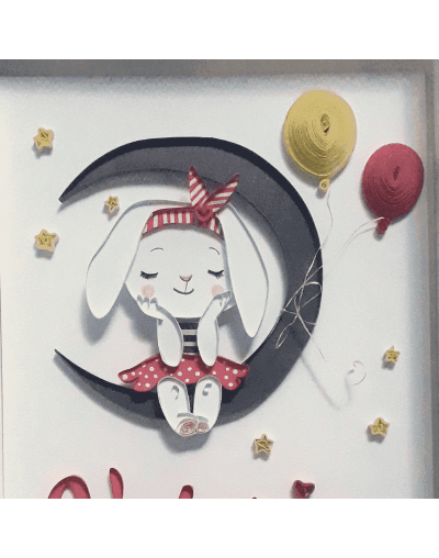 Cuadro infantil personalizado para niña la coneja de valeria