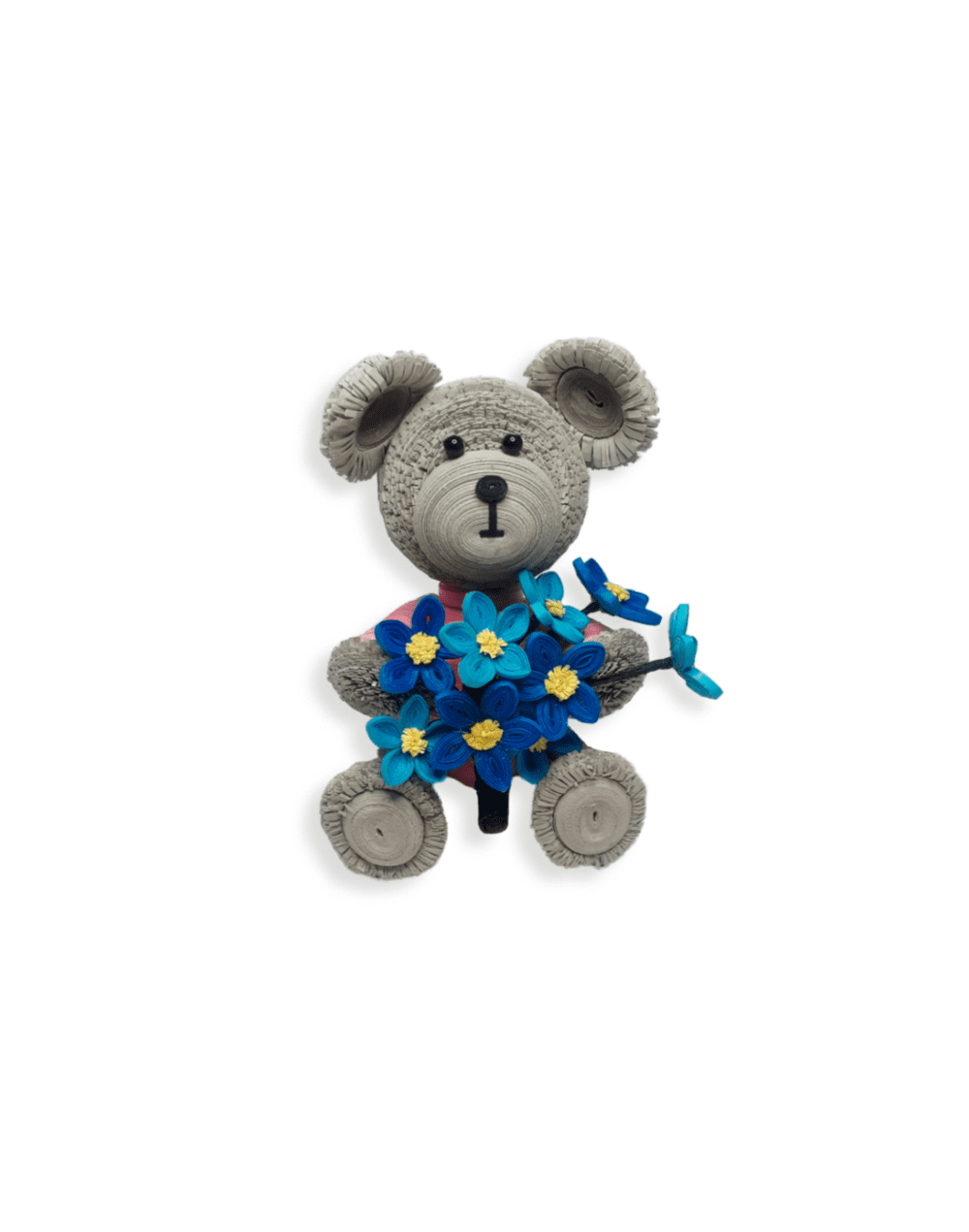 Figura decorativa osa con flores la osita lulu