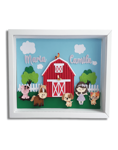 Cuadro infantil personalizado para bebé  "la granja de cami"