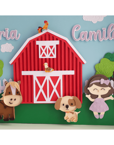 Cuadro infantil personalizado para bebé  "la granja de cami"