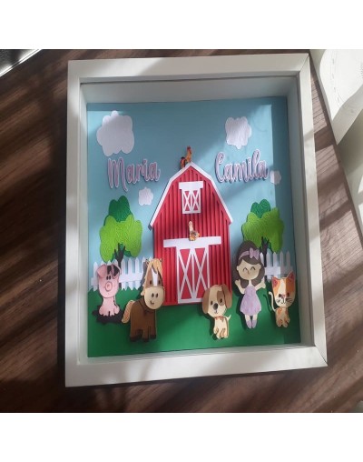 Cuadro infantil personalizado para bebé  "la granja de cami"