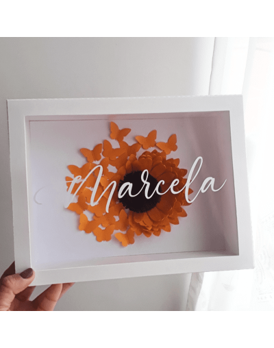 Cuadro decorativo personalizado girasol "rayito de sol"