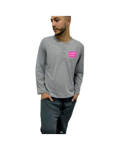 Pijama algodón gris  